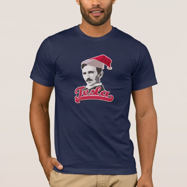 Camiseta T-shirt do Natal de Tesla (Frente)