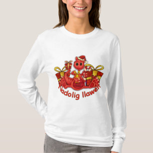 Camiseta T-shirt do Natal do dragão de Nadolig Llawen Gal