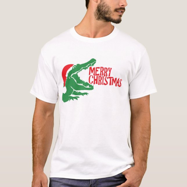 Camiseta T-shirt do Natal do jacaré (Frente)