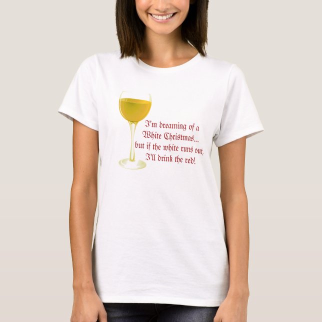 Camiseta T-shirt do Natal do vinho branco (Frente)