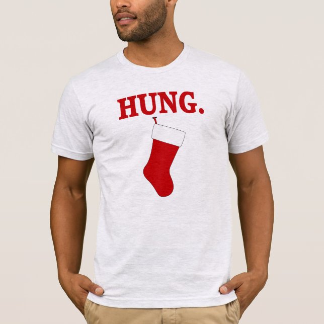 Camiseta T-shirt do Natal dos homens engraçados PENDURADOS (Frente)