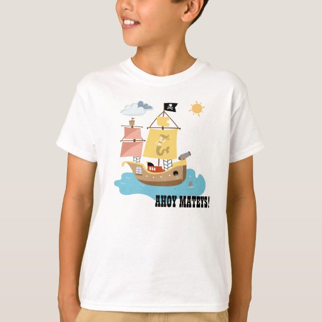 Camiseta T-shirt do navio de pirata (Frente)