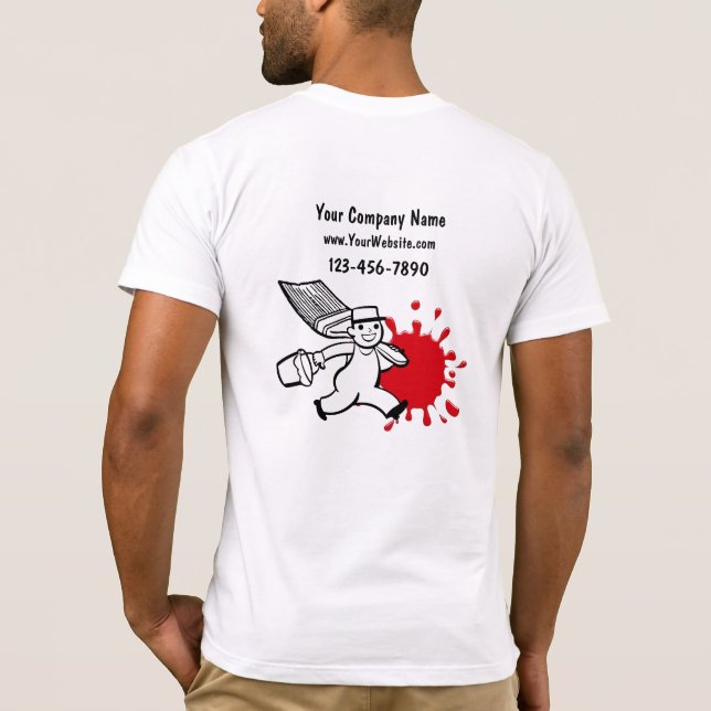 Camiseta T-shirt do negócio do pintor (Verso)