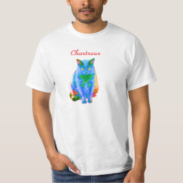 Camiseta T-shirt do néon do gato de Chartreux