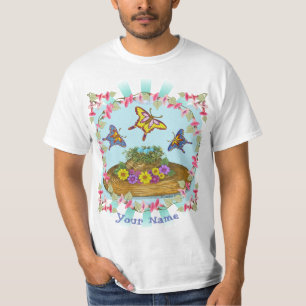 Camiseta T-shirt do ninho do chapéu da flor