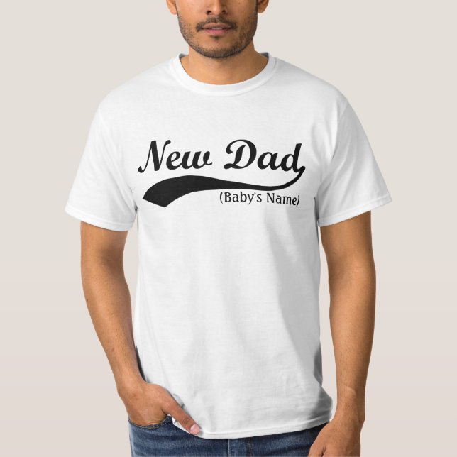Camiseta T-shirt do novo papai, personalizados ano ou nome (Frente)
