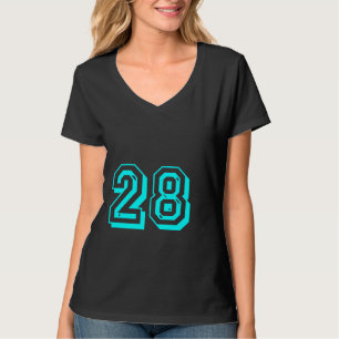 Camiseta T-shirt do número 28 do Aqua