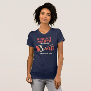 Camiseta T-shirt do oficial do março San Diego das mulhere
