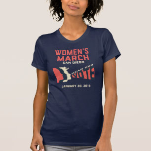 Camiseta T-shirt do oficial do março San Diego das mulhere