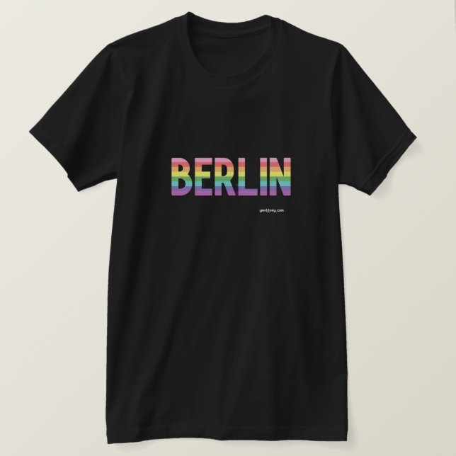 Camiseta T-shirt do Orgulho de Berlim | Sinalizador Schwul/ (Frente do Design)