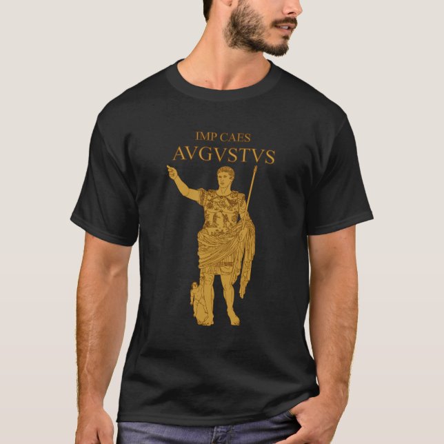 Camiseta T-shirt do ouro da estátua de Augustus (Frente)