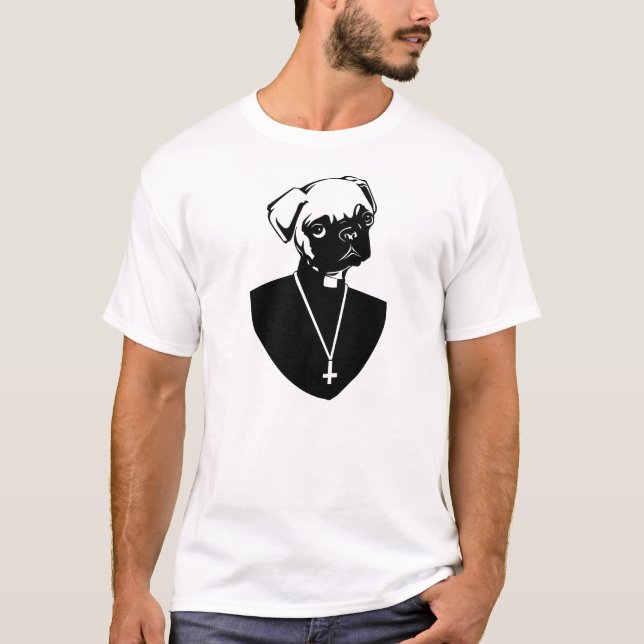 Camiseta T-shirt do padre do Pug (Frente)