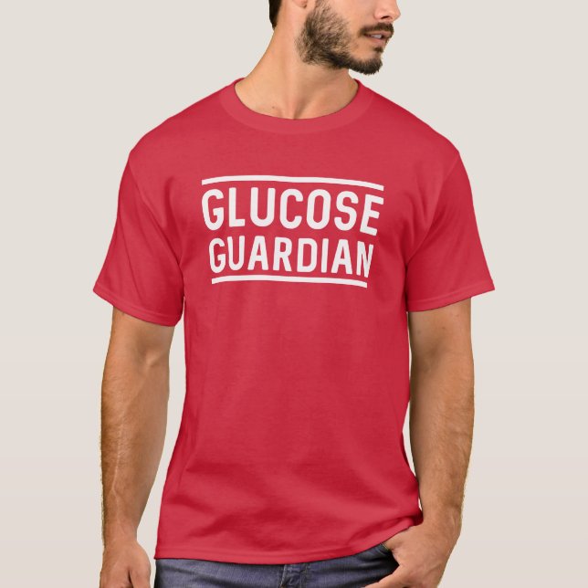 Camiseta T-shirt do pai de açúcar do guardião da glicose (Frente)