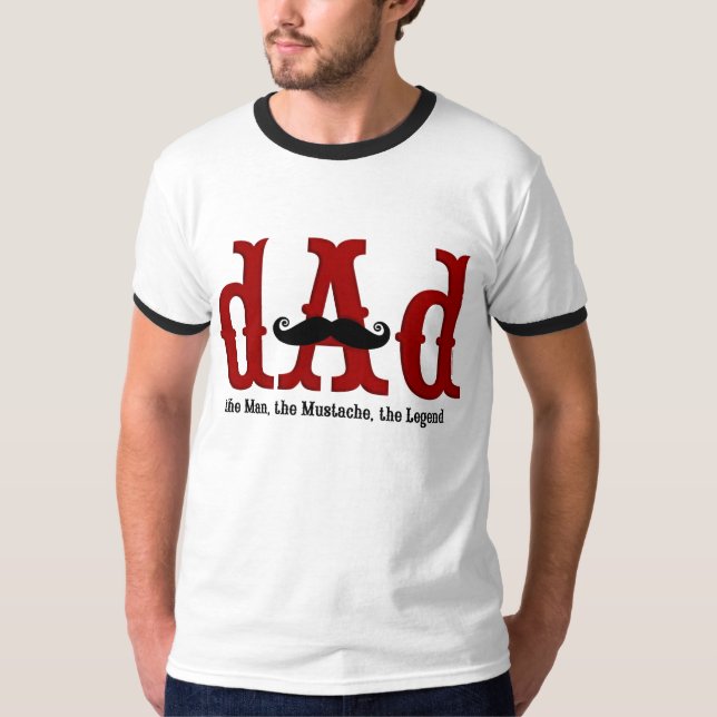 Camiseta T-shirt do pai do bigode (Frente)
