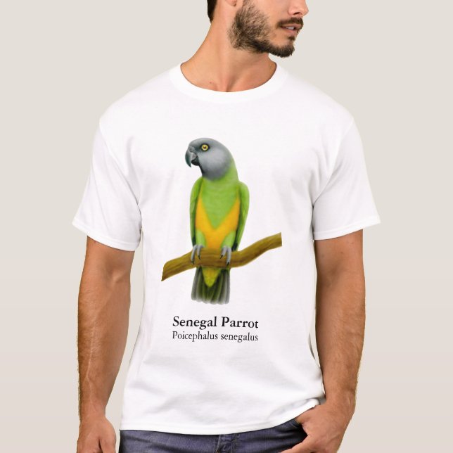 Camiseta T-shirt do papagaio de Senegal (Frente)