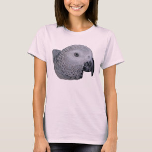 Camiseta T-shirt do papagaio do cinza africano de Congo