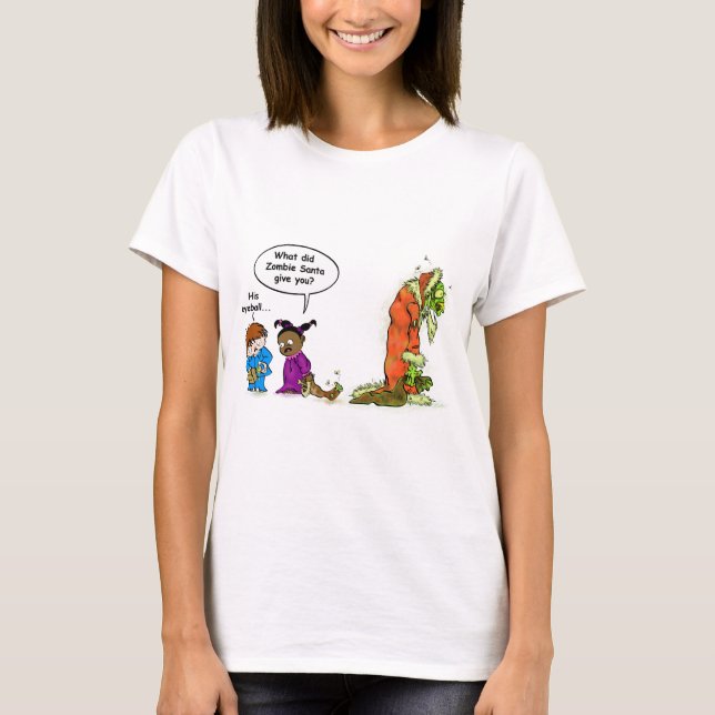 Camiseta T-shirt do papai noel do zombi (Frente)