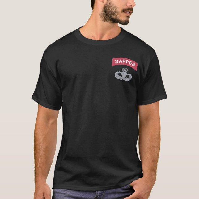 Camiseta T-shirt do Parachutist do mestre da aba do Sapper (Frente)