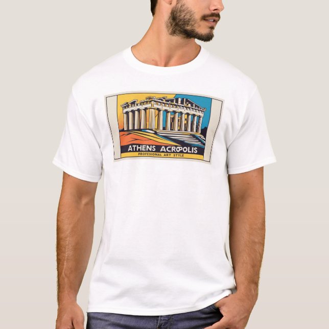 Camiseta T-shirt do Partenon 1 Atenas-pop (Frente)