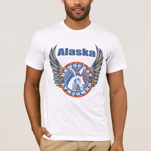 Camiseta T-shirt do partido de Alaska Democrata (Frente)
