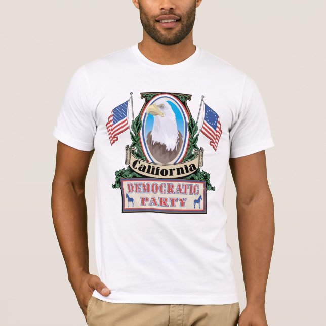 Camiseta T-shirt do partido de Califórnia Democrata (Frente)