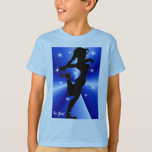 Camiseta T-shirt do patinagem artística do gelo das meninas