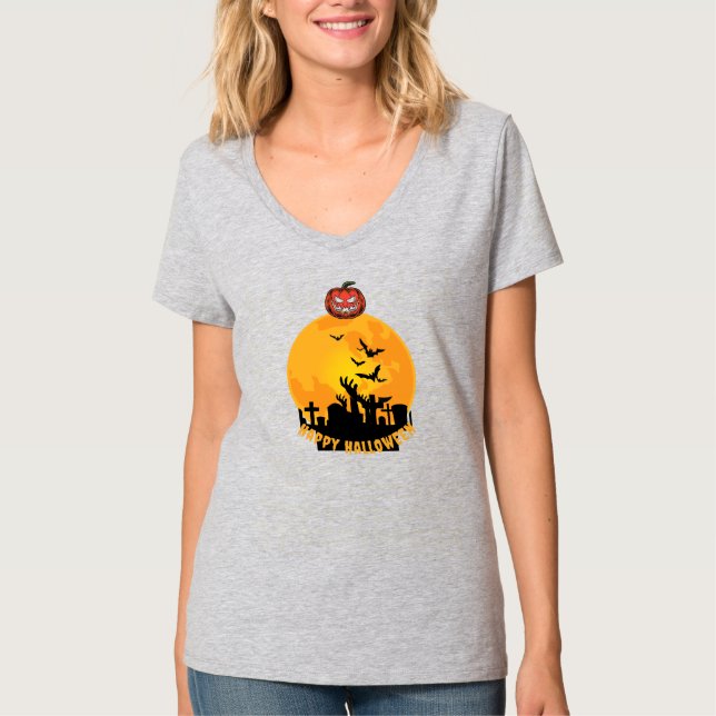 Camiseta T-Shirt Do Pescoço Das Mulheres (Frente)