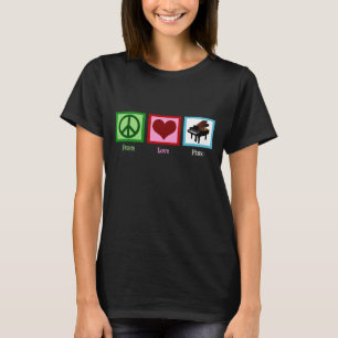 Camiseta T-shirt do piano do amor da paz