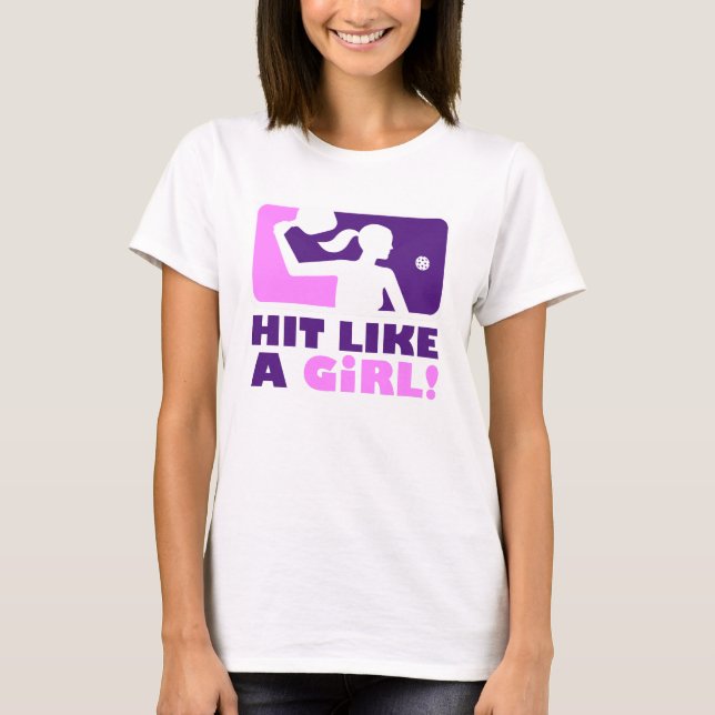 Camiseta T-shirt do Pickleball das mulheres: "BATIDA COMO (Frente)