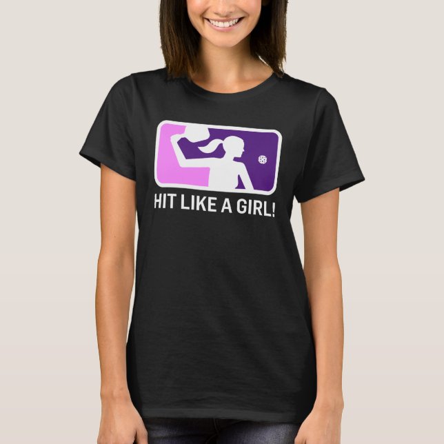 Camiseta T-shirt do Pickleball das mulheres: "BATIDA COMO (Frente)