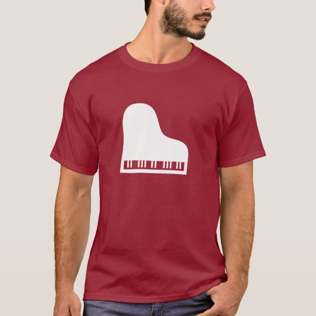 Camiseta T-shirt do pictograma do piano (Frente)