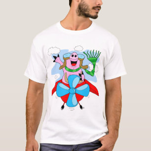 Camiseta T-shirt do piloto do porco do vôo
