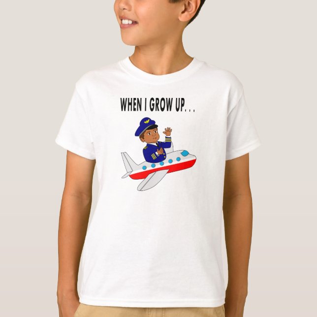 Camiseta T-shirt do piloto dos desenhos animados em vôo (Frente)