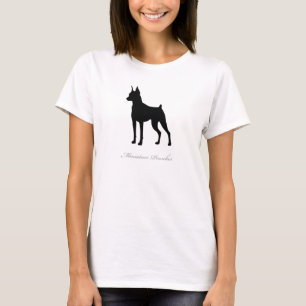 Camiseta T-shirt do Pinscher diminuto (silhueta preta)
