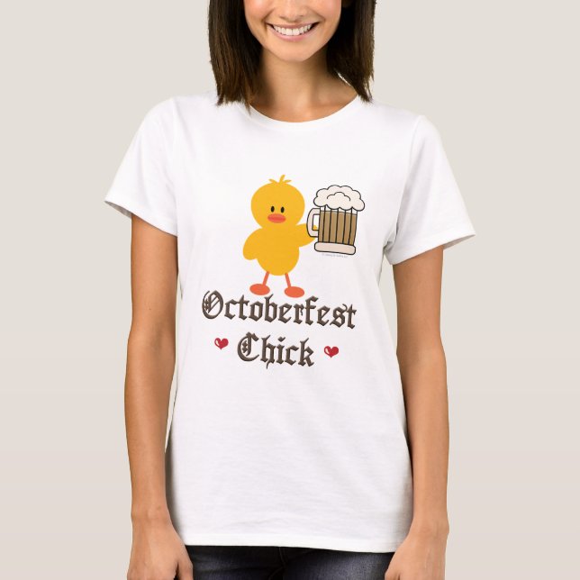Camiseta T-shirt do pintinho de Oktoberfest (Frente)