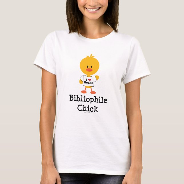 Camiseta T-shirt do pintinho do Bibliophile (Frente)
