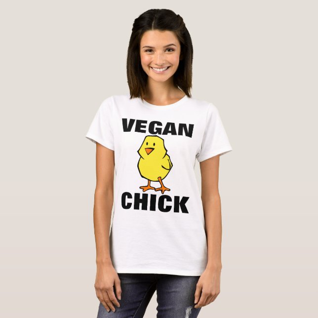 Camiseta T-shirt do PINTINHO do VEGAN (Frente Completa)