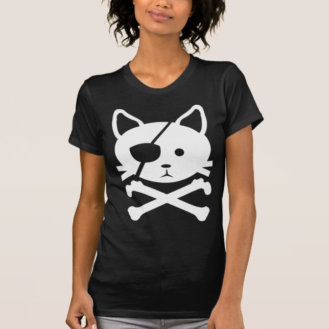 Camiseta T-shirt do pirata do gato (Frente)