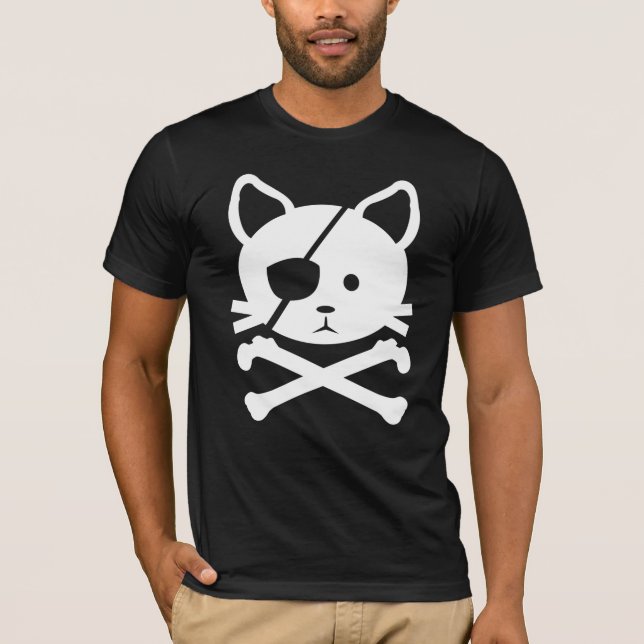 Camiseta T-shirt do pirata do gato (Frente)