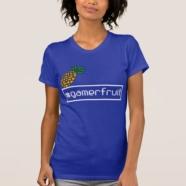 Camiseta T-shirt do pixel das mulheres de GamerFruit (Frente)