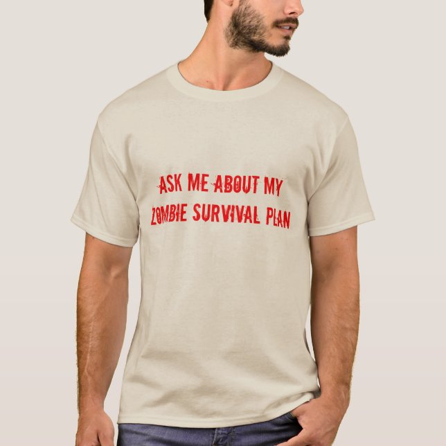 Camiseta T-shirt do plano da sobrevivência do zombi (Frente)