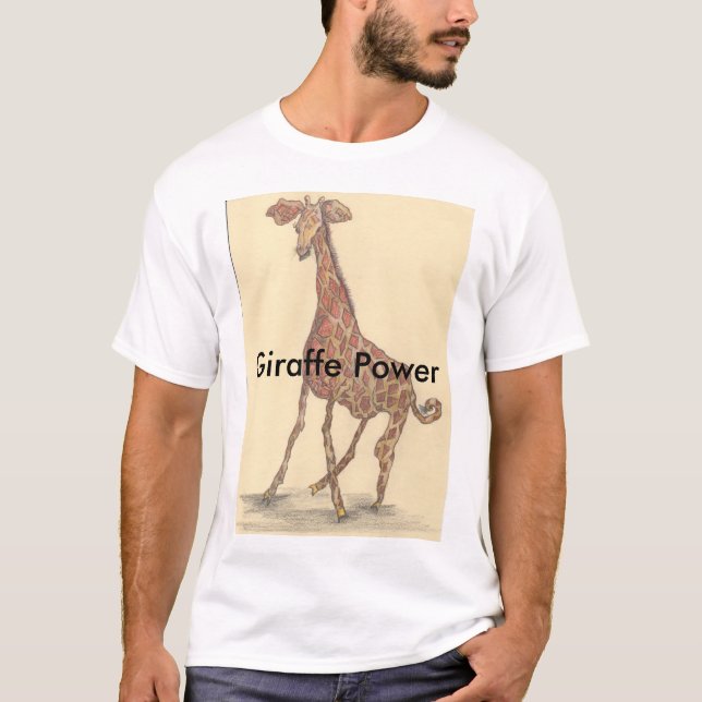 Camiseta T-shirt do poder do girafa (Frente)