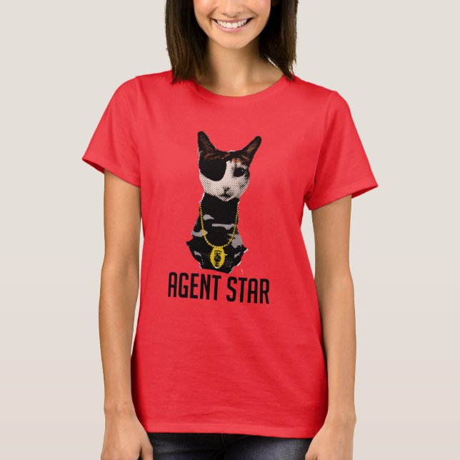 Camiseta T-shirt do pop art da estrela do agente (Frente)