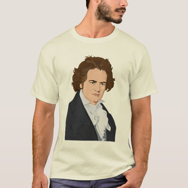 Camiseta T-shirt do pop art de Beethoven (Frente)
