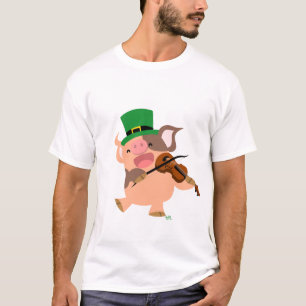 Camiseta T-shirt do porco do violinista do Dia de São