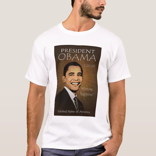 Camiseta T-shirt do presidente Obama Grunge Esfarrapar (Frente)