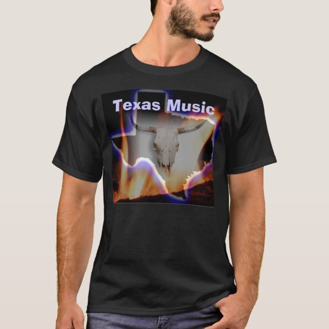 Camiseta T-shirt do preto da música de RDR Texas (Frente)