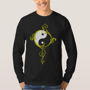 Camiseta T-shirt do preto do design de Yin Yang