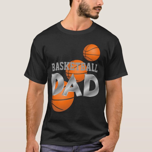 Camiseta T-shirt do preto do PAI do basquetebol (Frente)