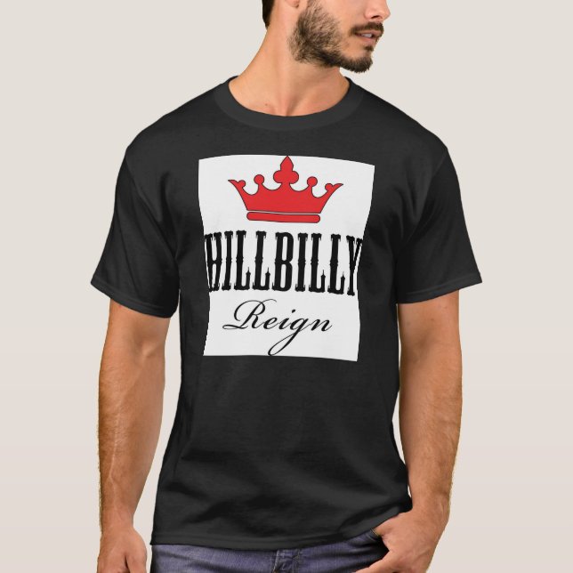 Camiseta T-shirt do preto do reino do Hillbilly (Frente)